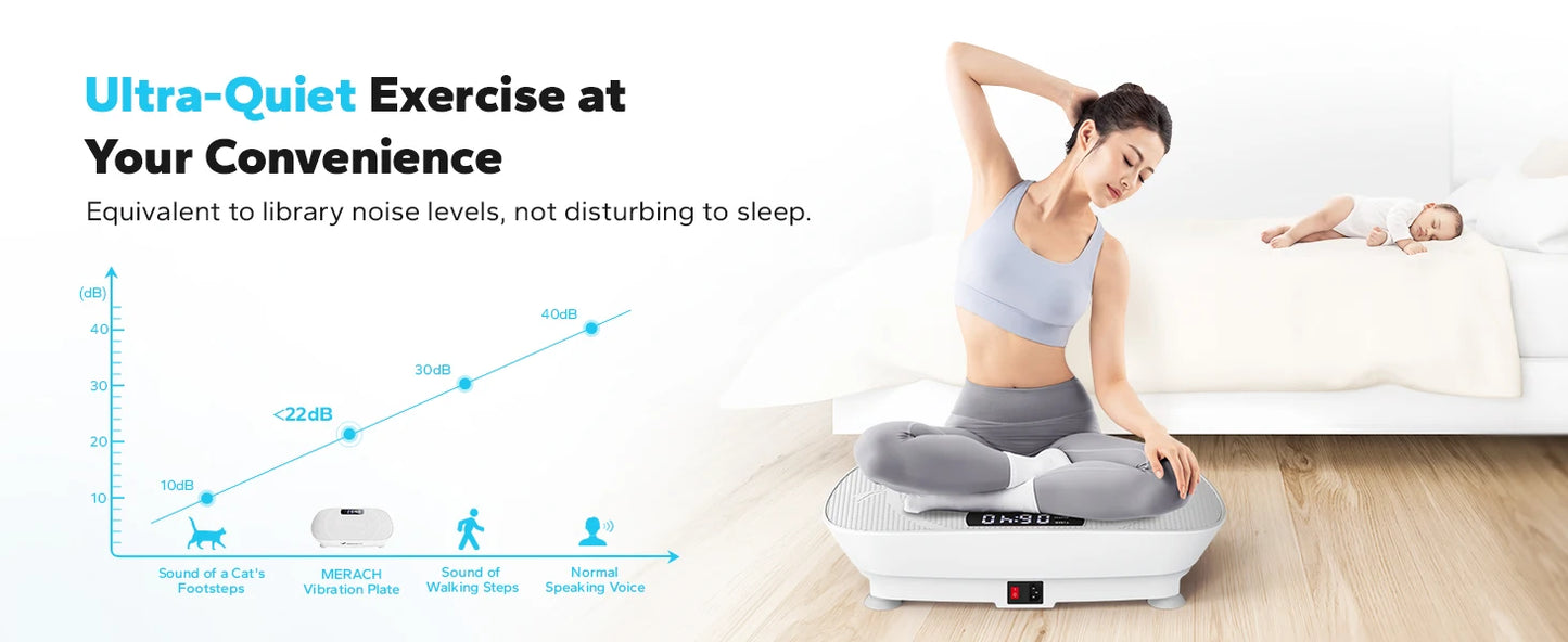 MERACH Vibration Plate Exercise Machine Whole Body Workout Power Vibrate Fitness Platform Vibration Plate Weight Loss & Shaping