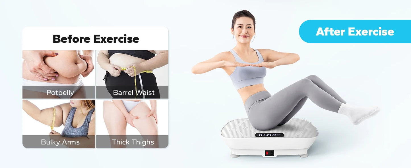 MERACH Vibration Plate Exercise Machine Whole Body Workout Power Vibrate Fitness Platform Vibration Plate Weight Loss & Shaping