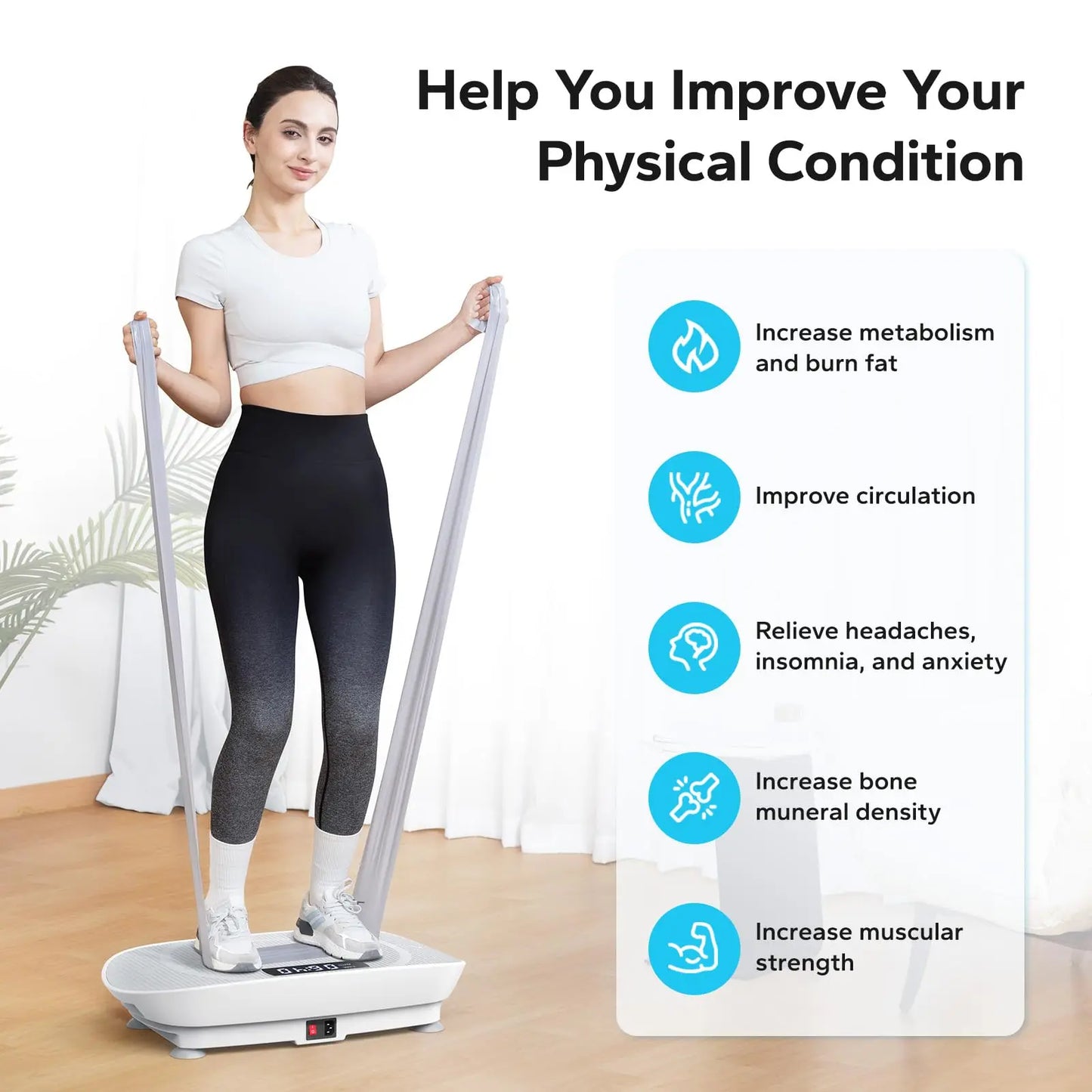 MERACH Vibration Plate Exercise Machine Whole Body Workout Power Vibrate Fitness Platform Vibration Plate Weight Loss & Shaping