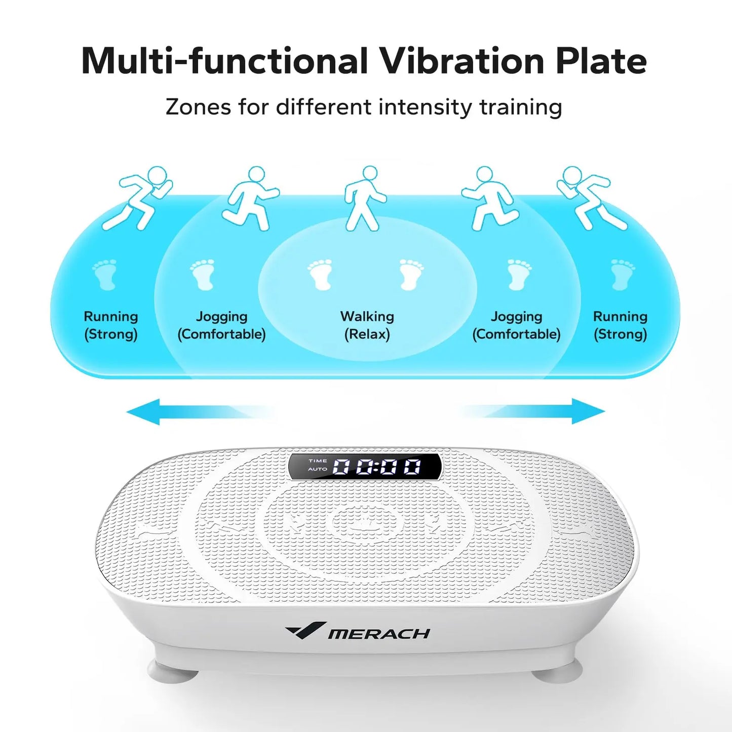 MERACH Vibration Plate Exercise Machine Whole Body Workout Power Vibrate Fitness Platform Vibration Plate Weight Loss & Shaping