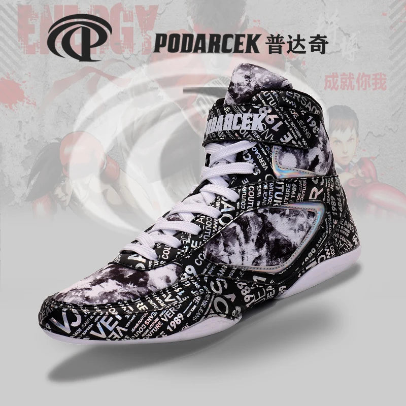 New Men's and Women's Professional Boxing Boots Men's 36-45 Lightweight Wrestling Shoes High Quality Breathable Boxing Sneakers