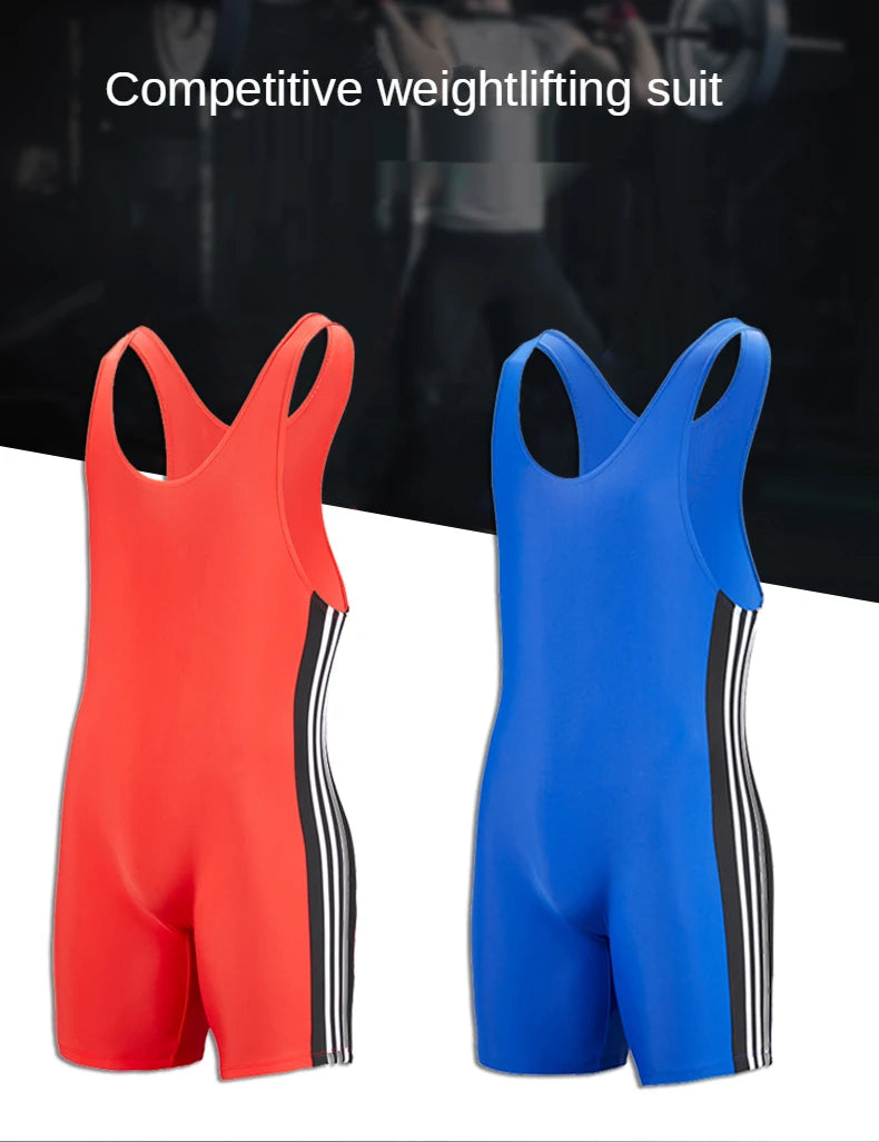 Exercise Sets Weight Lifting Suit Training Competition Wrestling Suit Lifting Gym Suit Men Lifting Wrestling Wardrobe Coverall