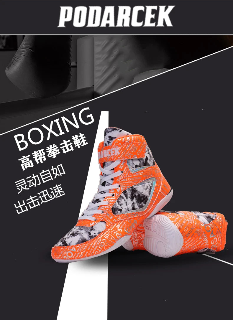 New Men's and Women's Professional Boxing Boots Men's 36-45 Lightweight Wrestling Shoes High Quality Breathable Boxing Sneakers