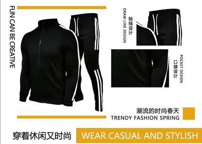 New Mens Tracksuits 2023 Men Sets Sweatshirt+sweatpants Tracksuit Zipper Stand Collar Sports Suit Jogging Fitness Men Clothing