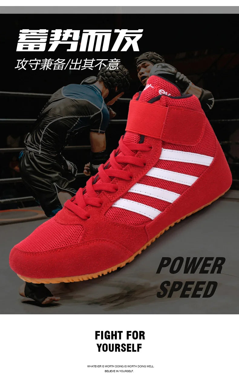 Original Mid Cut Pro Sambo Boots for Men Women Size 34-45 Wrestling Training Shoes Anti Slip Light Weight Gym Boxing Sneakers