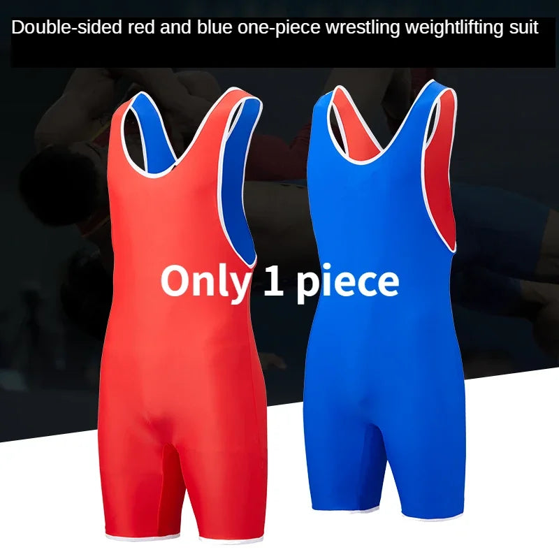 Exercise Sets Weight Lifting Suit Training Competition Wrestling Suit Lifting Gym Suit Men Lifting Wrestling Wardrobe Coverall