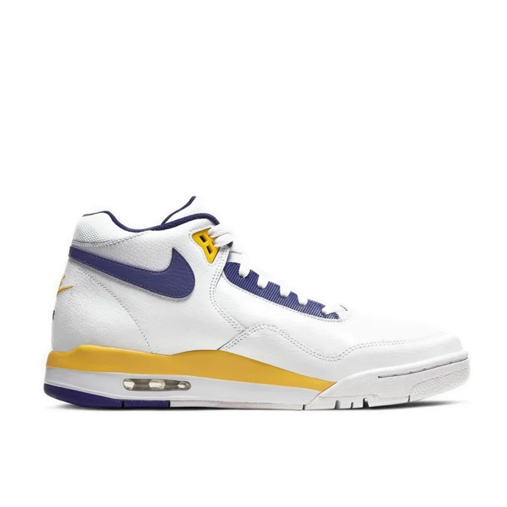 NIKE Original Flight Legacy Comfortable and versatile Men's Mid-top Retro Basketball Shoes Blue and Yellow