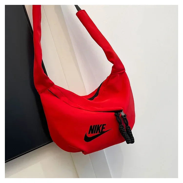 Nike Tech Hip Pack Series Large Capacity Nylon Zip Closure Sport Shoulder Crossbody Belt Chest Bag Unisex White