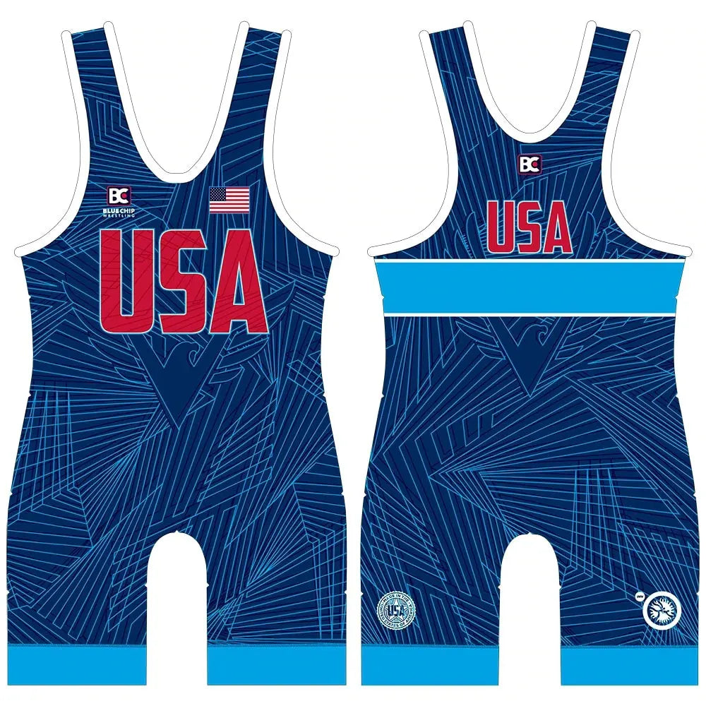 2023 Usa Professional Coverall Training Competition Freestyle Wrestling Suits High Elastic New Men's Gymnastics Wrestling Outfit