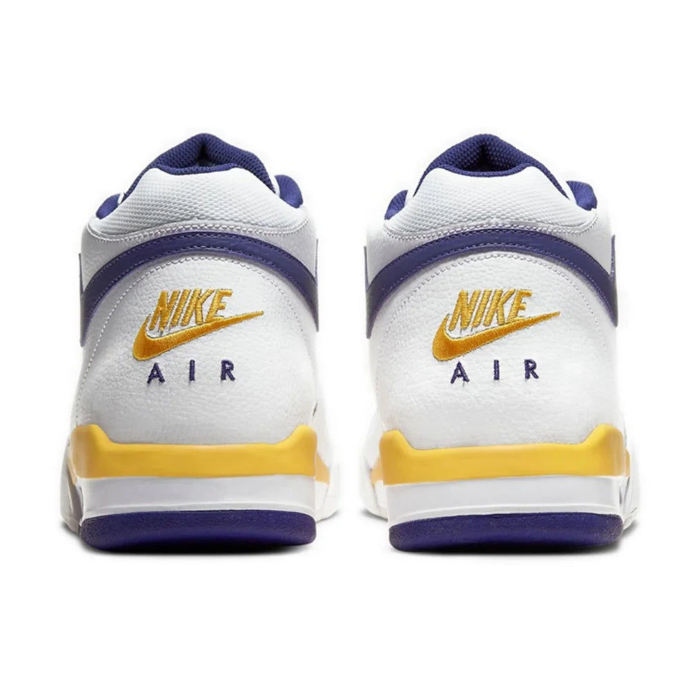 NIKE Original Flight Legacy Comfortable and versatile Men's Mid-top Retro Basketball Shoes Blue and Yellow