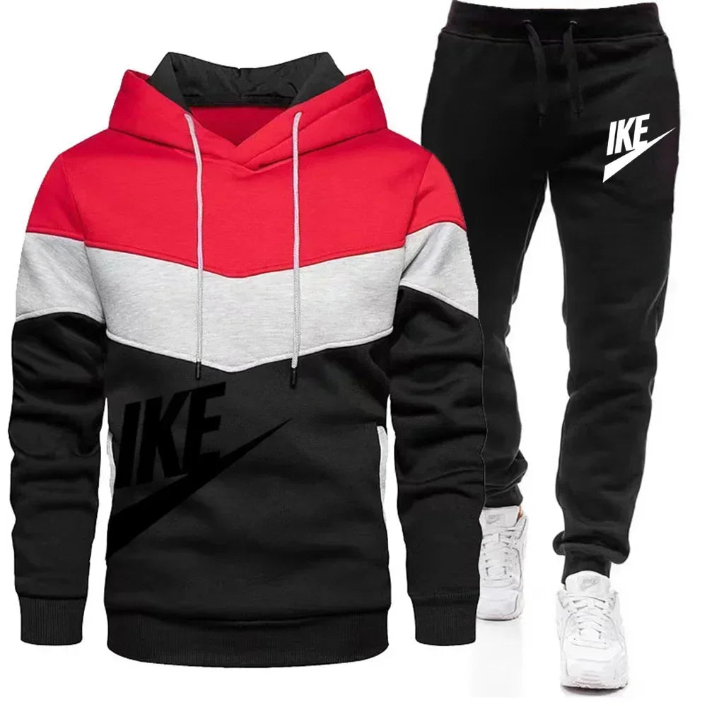 New Men's Autumn Winter Sets Zipper Hoodie+Pants Pieces Casual Tracksuit Male Sportswear Brand Clothing Sweat Suit