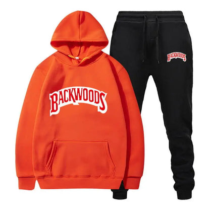 Men Set Fleece Hoodie Pant Thick Warm Tracksuit Sportswear Fashion Brand Backwoods Hooded Track Suits Male Sweatsuit