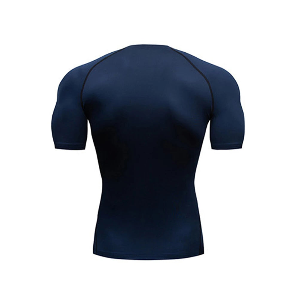 Men's Athletic Compression Shirts Athletic Quick Dry Breathable Rash Guard Athletic Tight Workout Tops Summer Men