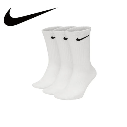 Nike LIGHTWEIGHT Unisex Quick Dry Training Socks 3 Pairs Winter Support Comfort Soft Black&White