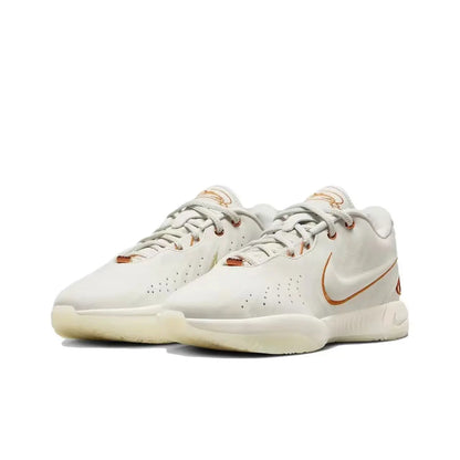 Nike LeBron 21 EP "Akoya" LBJ21 round toe lace up, durable, non slip, low top basketball shoe for men and women, white