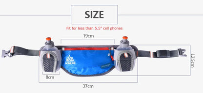 AONIJIE E882 Marathon Jogging Cycling Running Hydration Belt Waist Bag Pouch Fanny Pack Phone Holder with 170ml Water Bottles