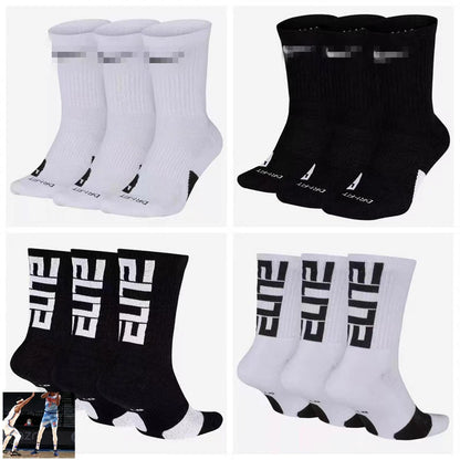 ELITE letter high top sports socks, American towel bottom thickened, professional elite basketball socks, long tube