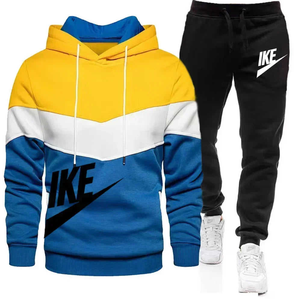 New Men's Autumn Winter Sets Zipper Hoodie+Pants Pieces Casual Tracksuit Male Sportswear Brand Clothing Sweat Suit