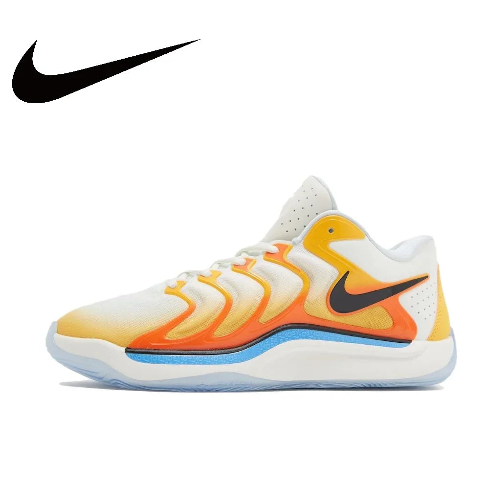 Nike KD 17 Low Man sneakers Anti-slip and wear resistant Basketball Shoes anti-torsion breathable cushioning sneakers Blue&white