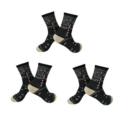 3 Pairs Men's Sports Style Street Skateboards  Crew Cactus Jack Hip Hop Harajuku Basketball Socks Women