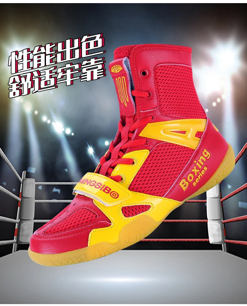 2023 New Boxing Shoes Men's and Women's Large 35-47 Wearable Boxing Boots Light Wrestling Sports Shoes Anti Slip Wrestling Boots