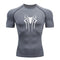 Spider Super Hero Logo Printed T-shirt for Men Compression Shirt Fitness Sportwear Running Tight Gym Workout Tees Quick Dry Top