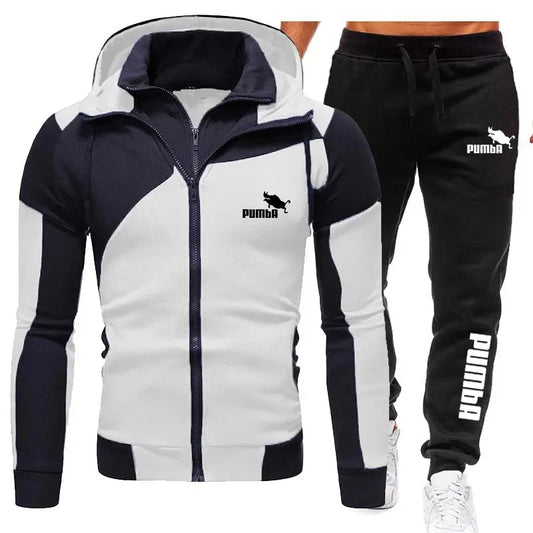 2023 New Arrival Mens Zipper Tracksuit Hoodies and Black Sweatpants High Quality Male Outdoor Casual Sports Jacket Jogging Suit