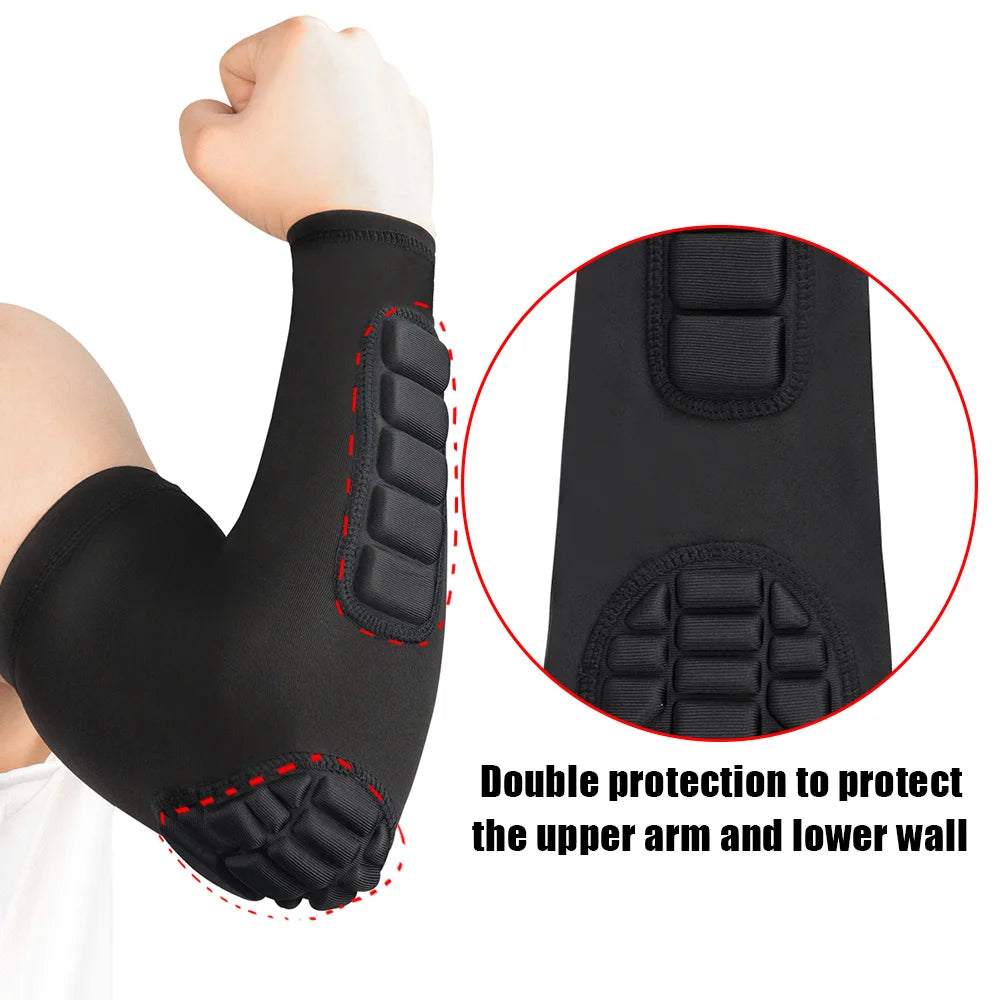 TopRunn 1pc Arm Sleeve,Compression Arm Sleeve w Elbow Pad for Football,Volleyball,Baseball Protection,Youth&Adult Sizes