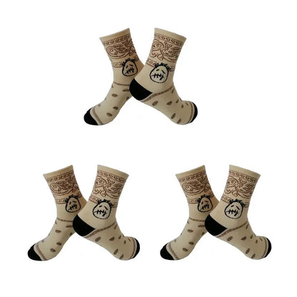 3 Pairs Men's Sports Style Street Skateboards  Crew Cactus Jack Hip Hop Harajuku Basketball Socks Women