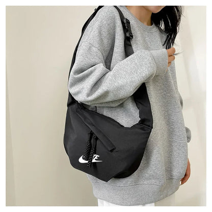 Nike Tech Hip Pack Series Large Capacity Nylon Zip Closure Sport Shoulder Crossbody Belt Chest Bag Unisex White