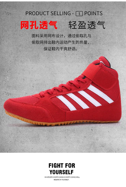 Original Mid Cut Pro Sambo Boots for Men Women Size 34-45 Wrestling Training Shoes Anti Slip Light Weight Gym Boxing Sneakers