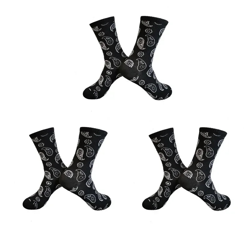 3 Pairs Men's Sports Style Street Skateboards  Crew Cactus Jack Hip Hop Harajuku Basketball Socks Women