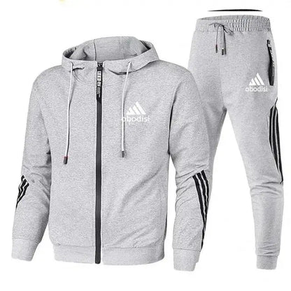 2024 Casual Sportswear Suit Men's Hoodie and Trousers Two-piece Zippered Hooded Sweatshirt Sweatpants Men's Suit