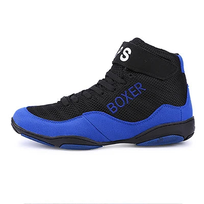 Brand Blue Mid Cut Wrestling Shoes Boxing Boots for Men Women Size 34-45 Training Boots Outdoor Sports Sneakers Sambo Shoes