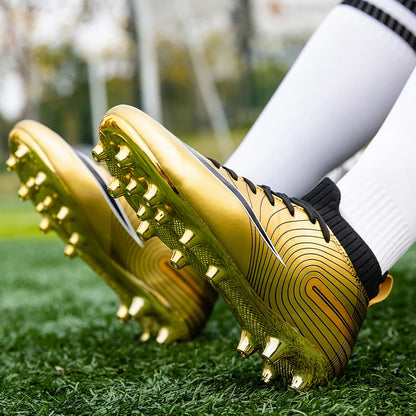 2023 Professional Unisex Soccer Shoes Long Spikes Tf Ankle Football Boots Outdoor Grass Cleats Football Shoes Chuteira Society