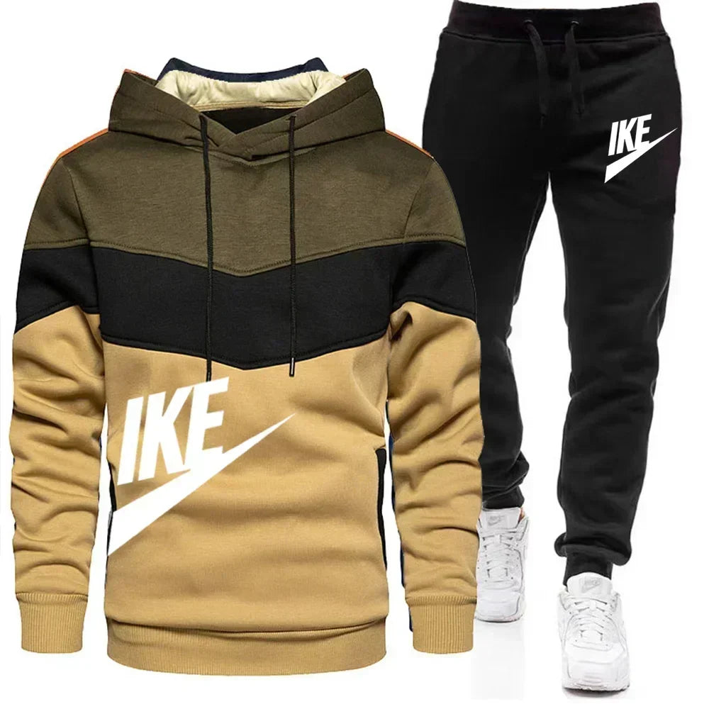 New Men's Autumn Winter Sets Zipper Hoodie+Pants Pieces Casual Tracksuit Male Sportswear Brand Clothing Sweat Suit