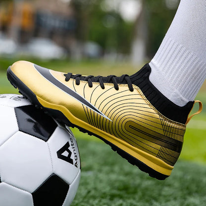 2023 Professional Unisex Soccer Shoes Long Spikes Tf Ankle Football Boots Outdoor Grass Cleats Football Shoes Chuteira Society