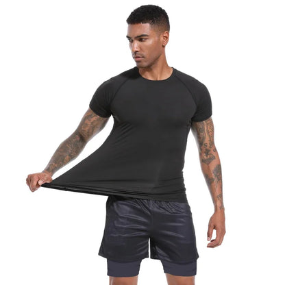 Y2K Compression Shirt Men Fitness Gym Skeleton Sport Running T-Shirt Rashgard Tops Tee Quick Dry Short Sleeve T-Shirt For Men