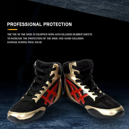 Mid Cut Mens Pro Boxing Boots Size 32-45 Breathable Non Slip Women Lace Sanda Wrestling Shoes Student Fighting Training Shoes