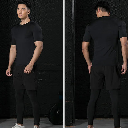 Y2K Compression Shirt Men Fitness Gym Skeleton Sport Running T-Shirt Rashgard Tops Tee Quick Dry Short Sleeve T-Shirt For Men