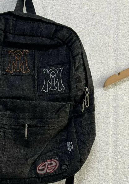 Y2k Aesthetic All Match Letter Embroidery Backpack Patchwork Vintage Gothic Schoolbags Luxury Design Casual Students Backpacks