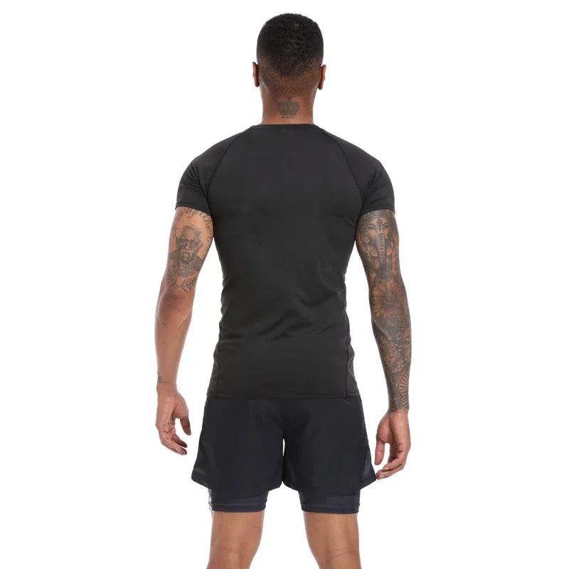 Y2K Compression Shirt Men Fitness Gym Skeleton Sport Running T-Shirt Rashgard Tops Tee Quick Dry Short Sleeve T-Shirt For Men