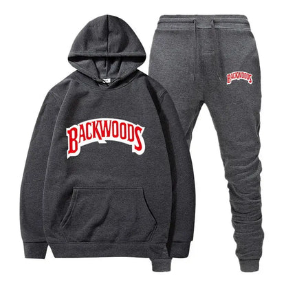 Men Set Fleece Hoodie Pant Thick Warm Tracksuit Sportswear Fashion Brand Backwoods Hooded Track Suits Male Sweatsuit