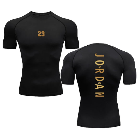 Men's Sports Running T-Shirt Fitness Short Sleeves T-shirt Quick Dry Work Out Gym Tights Muscle Compression Tracksuit Clothing