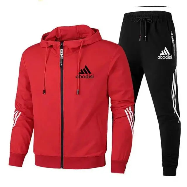 2024 Casual Sportswear Suit Men's Hoodie and Trousers Two-piece Zippered Hooded Sweatshirt Sweatpants Men's Suit