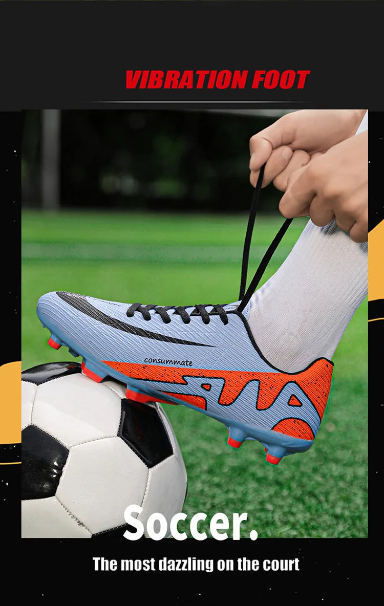 Cheap Long Spike Soccer Shoes Male Wearable Light Men’s Football Field Cleats Outdoor Lace-Up Football Sneaker For Men Trainers