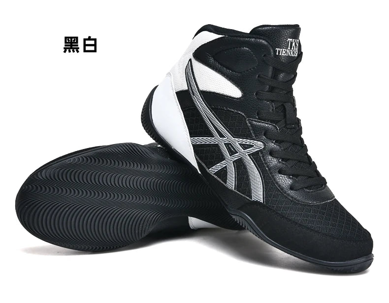 Men's Light Wrestling Shoes Breathable Mesh Boxing Sports Shoes Men's Training Boxing Shoes Black Gold Red Sports Shoes