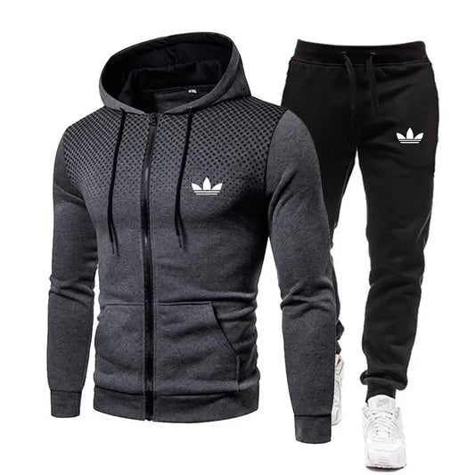 Korea Men Jacket Tracksuit Casual Sports Suit Men's Set 2024 Autumn Winter Two Pieces Set Mens Sportswear Plus Pants Suit