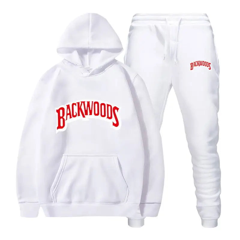 Men Set Fleece Hoodie Pant Thick Warm Tracksuit Sportswear Fashion Brand Backwoods Hooded Track Suits Male Sweatsuit