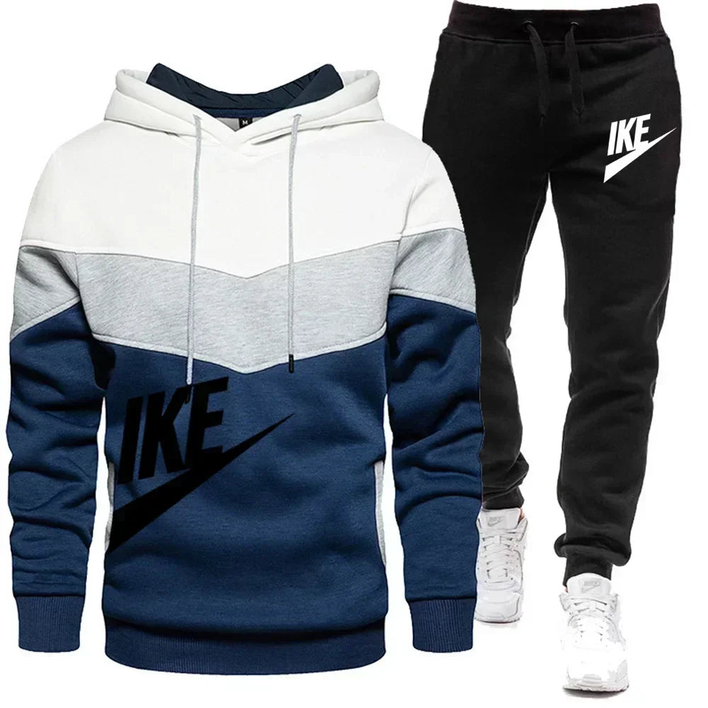 New Men's Autumn Winter Sets Zipper Hoodie+Pants Pieces Casual Tracksuit Male Sportswear Brand Clothing Sweat Suit